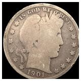 1901 Silver Half Dollar (Barber) NICELY CIRCULATED