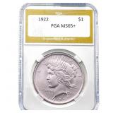 1922 Silver Peace Dollar PGA MS65+