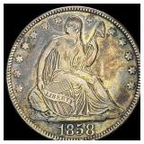 1858 Seated Liberty Half Dollar HIGH GRADE