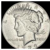 1934-S Silver Peace Dollar NEARLY  UNCIRCULATED