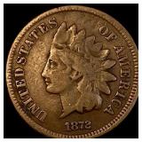 1872 Indian Head Cent NICELY CIRCULATED