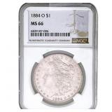 1884-O Morgan Silver Dollar NGC MS66