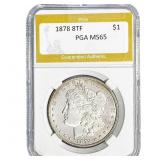 1878 8TF Morgan Silver Dollar PGA MS65
