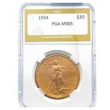 1924 $20 Gold Double Eagle PGA MS65
