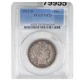 1912-D Barber Half Dollar PCGS VF25