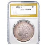 1880-S Morgan Silver Dollar PGA MS66+