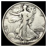1917-D Silver Half Dollar ABOUT UNCIRCULATED