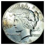 1924-S Silver Peace Dollar CHOICE AU