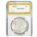 1881-S Morgan Silver Dollar PGA MS65