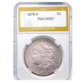 1878-S Morgan Silver Dollar PGA MS67