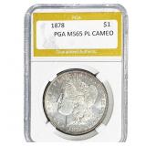 1878 Morgan Silver Dollar PGA MS65 PL CAMEO