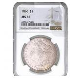 1886 Morgan Silver Dollar NGC MS66