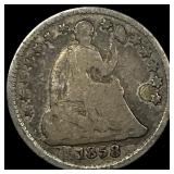 1858 Seated Liberty Half Dime NICELY  CIRCULATED