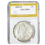 1890-CC Morgan Silver Dollar PGA MS64