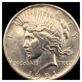 1921 Silver Peace Dollar CLOSELY UNCIRCULATED