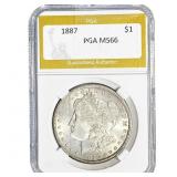 1887 Morgan Silver Dollar PGA MS66