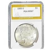 1935-S Silver Peace Dollar PGA MS67