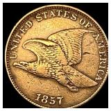 1857 Copper-Nickel Flying Eagle Cent ABOUT UNCIRCU