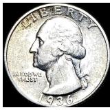 1936-D Silver Washington Quarter CLOSELY  UNCIRCU