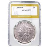 1900-O Morgan Silver Dollar PGA MS65