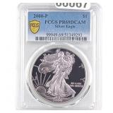 2000-P Silver Eagle PCGS PR69 DCAM