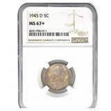 1945-D Jefferson Nickel NGC MS67+