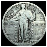 1917-D Type 1 Silver Standing Liberty Quarter LIGH