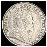 1907 Canada Silver 5 Cents CHOICE AU