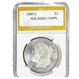 1880-S Morgan Silver Dollar PGA MS65+ DMPL