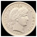 1911 Barber Dime NEARLY UNCIRCULATED