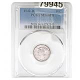 1942-D Mercury Silver Dime PCGS MS66 FB