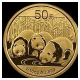 2013 Gold 1/10 oz Chinese Panda 50 Yuan GEM PROOF