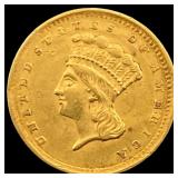 1856 Gold $1 Indian Princess Head Type 2 ABOUT UNC