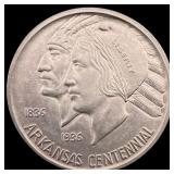 1936-D Arkansas Centennial Silver Half Dollar UNCI
