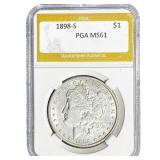 1898-S Morgan Silver Dollar PGA MS61