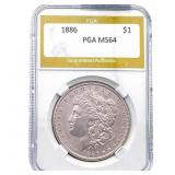 1886 Morgan Silver Dollar PGA MS64