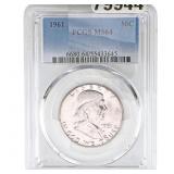 1961 Franklin Half Dollar PCGS MS64