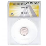 1858 Seated Liberty Half Dime ANACS EF40