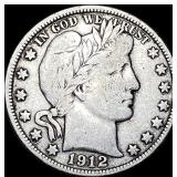 1912-S Silver Barber Half Dollar LIGHTLY  CIRCULA