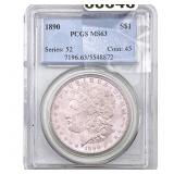 1890 Morgan Silver Dollar PCGS MS63