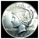 1924-S Silver Peace Dollar CHOICE AU