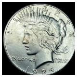 1924-S Silver Peace Dollar CHOICE AU