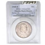 1948-D Franklin Half Dollar PCGS MS64 FBL Omaha Ba