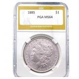 1885 Morgan Silver Dollar PGA MS64