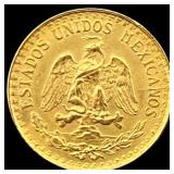 1945 Mexico Gold 2 Pesos CHOICE BU