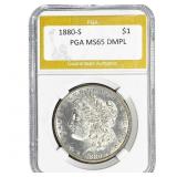 1880-S Morgan Silver Dollar PGA MS65 DMPL