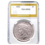 1922 Silver Peace Dollar PGA MS65