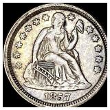 1857 Seated Liberty Dime NEARLY UNCIRCULATED