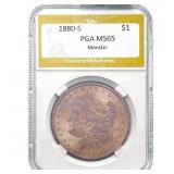 1880-S Morgan Silver Dollar PGA MS65 Monster