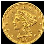 1907 Liberty Head Gold Quarter Eagle $2.50 UNCIRCU